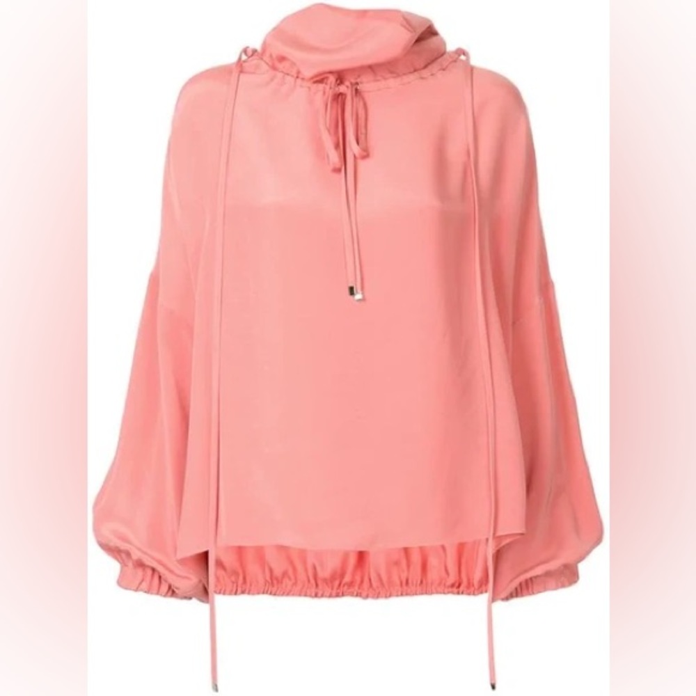 Tibi Drawstring Silk Blouse - image 3